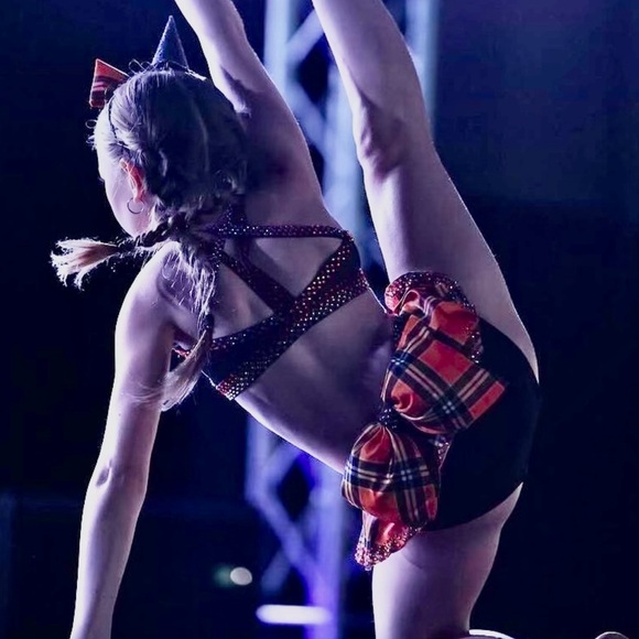 Cute jazz costume. Child size L. Orange and black with headband hat - Picture 8 of 9